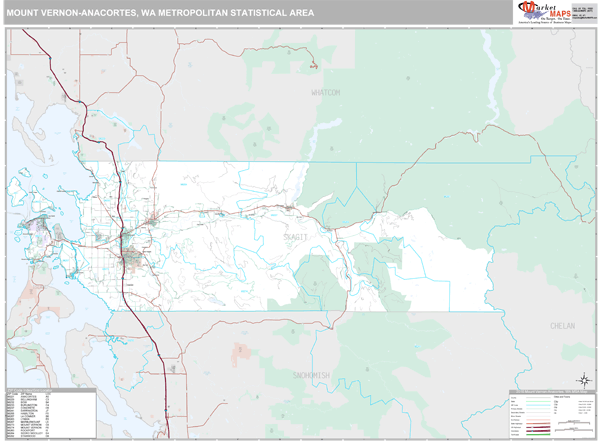Mount Vernon-Anacortes Metro Area Digital Map Premium Style